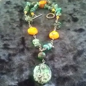 Turqoise Necklace Retro Style